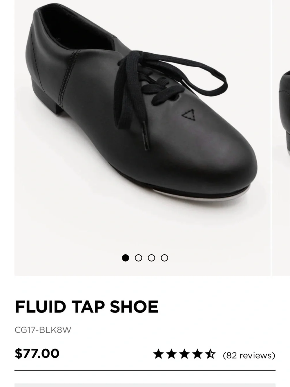 Capezio Tap Dance Shoes Black Leather Lace-Up Women’s 8 WIDE - very good, No Box